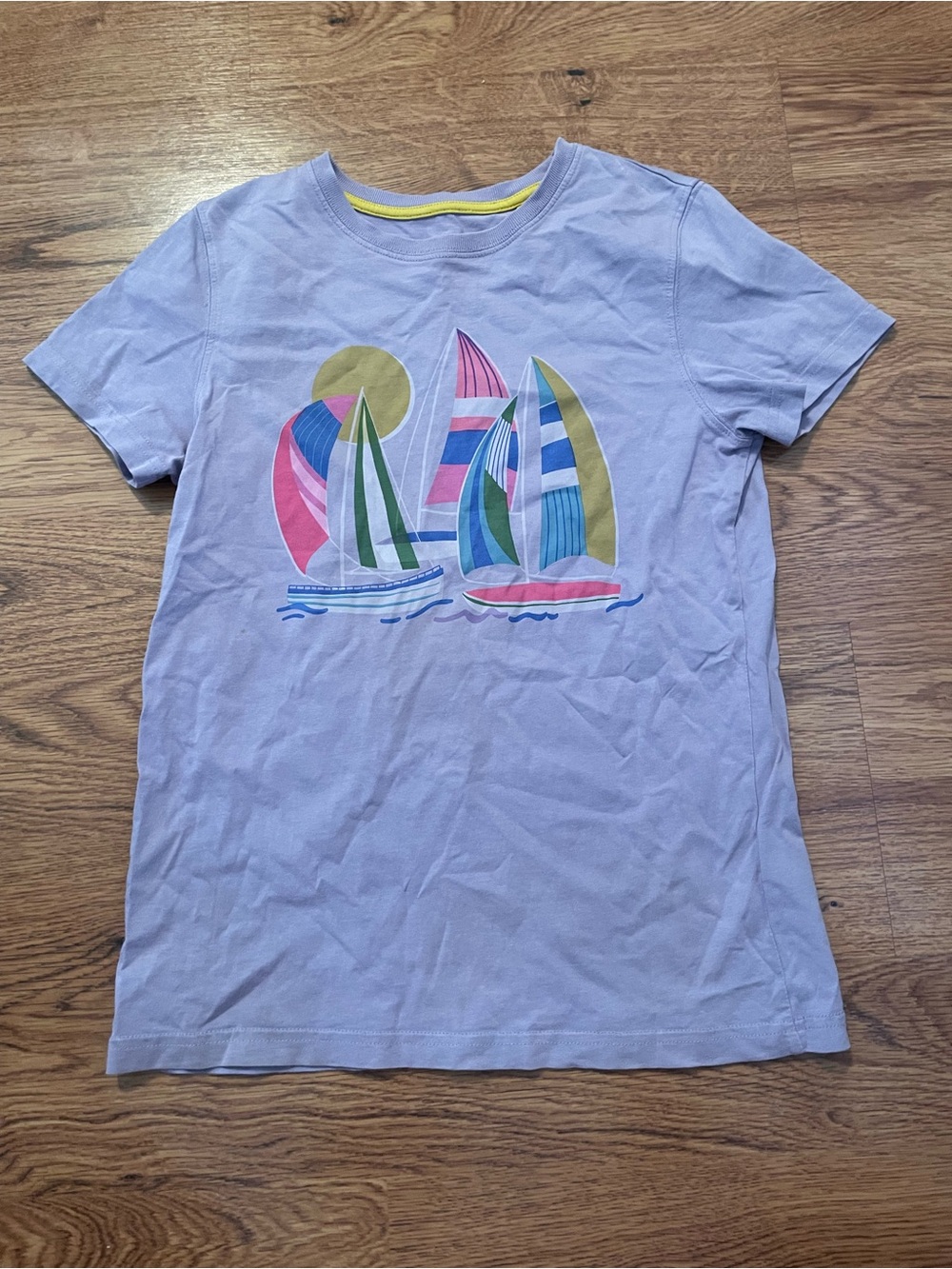 Mini Boden Lilac Sailboat Graphic Tee Shirt